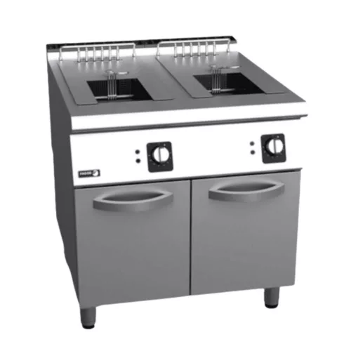 Fagor olajsütő, elektromos, 2x15 literes, 2 medencés, 2 nagy kosár