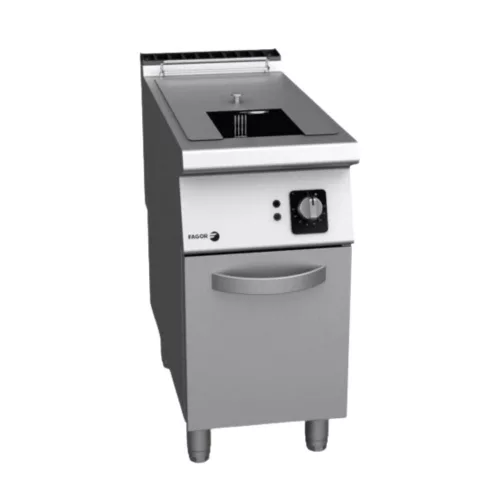 Fagor olajsütő, gázüzemű, 1x21 literes, 1 medencés, 2 kis kosár