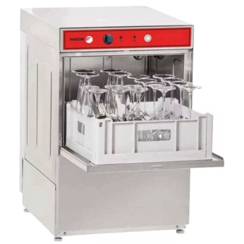 Fagor eco ipari pohármosogató gép, 40x40 cm-es kosár,leeresztő szivattyúval, beépített mosogató öblítő adagolóval