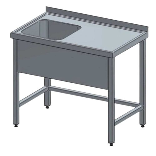Mosogató, egymedencés, 50x40x25 cm, bal oldali csepptálcával