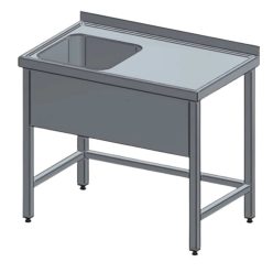 Mosogató, egymedencés, 50x50x30 cm, csepptálcával