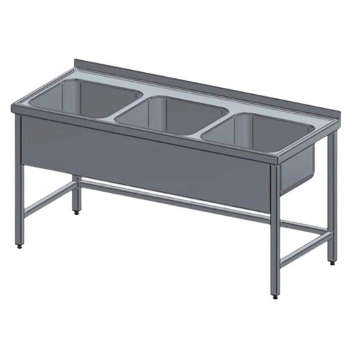 Mosogató, 3 medencés, 40x40x25 cm
