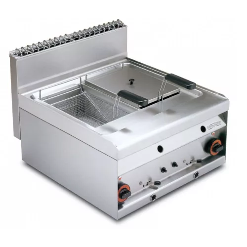 Lotus olajsütő, gázüzemű, 2x10 literes, asztali