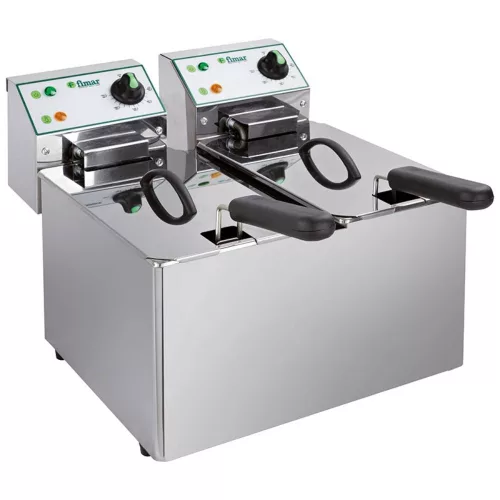 Fimar snack olajsütő, elektromos, 2x4 literes, asztali, 2,5 + 2,5 kW