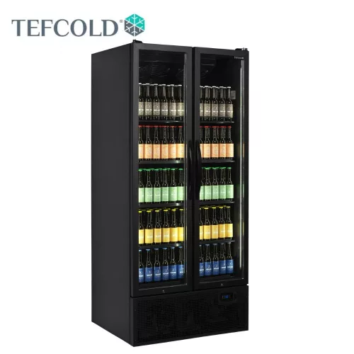 Tefcold hűtővitrin, 707 literes, üvegajtós, ventilációs, fekete