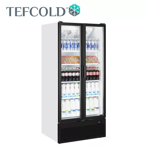 Tefcold hűtővitrin, 707 literes, üvegajtós, ventilációs, fehér