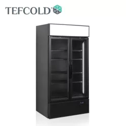   Tefcold hűtővitrin, 796 literes, üvegajtós, ventilációs, fekete