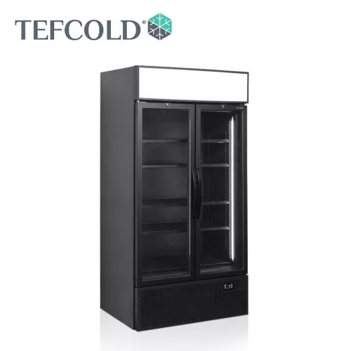 Tefcold hűtővitrin, 796 literes, üvegajtós, ventilációs, fekete