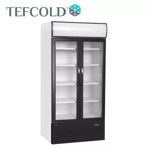 Tefcold hűtővitrin, 796 literes, üvegajtós, ventilációs, fehér