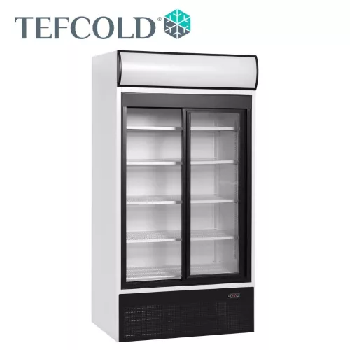 Tefcold hűtővitrin, tolóajtós, 771 literes, üvegajtós, ventilációs, fehér