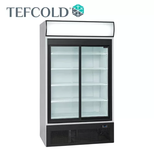 Tefcold hűtővitrin, 875 literes, toló üvegajtós, ventilációs, fehér