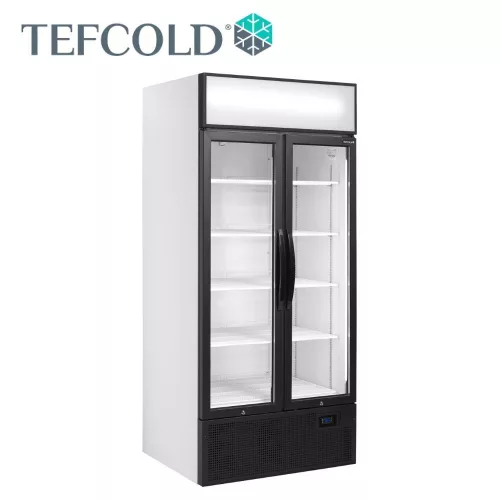 Tefcold hűtővitrin, 707 literes, üvegajtós, ventilációs, fehér