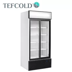   Tefcold hűtővitrin, 707 literes, toló üvegajtós, ventilációs, fehér