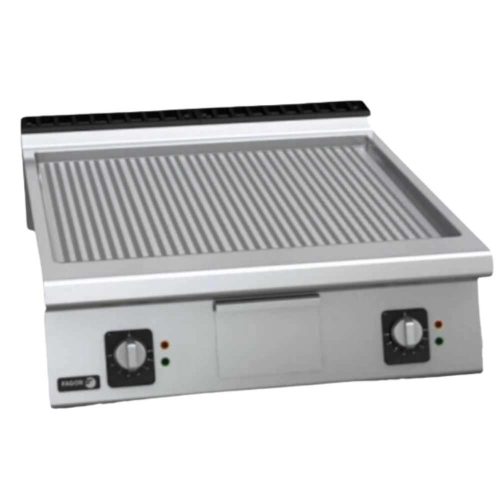 Fagor rostlap, elektromos, 2 zóna, bordázott felületű, termosztáttal és krómozott lappal