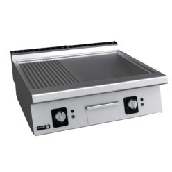   Fagor rostlap, elektromos, 2 zóna, bordázott és sima felületű, termosztáttal és krómozott lappal