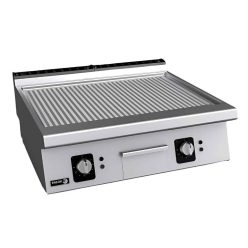   Fagor rostlap, elektromos, 2 zóna, bordázott felületű, termosztáttal és krómozott lappal