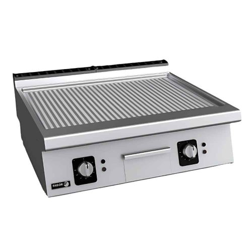 Fagor rostlap, elektromos, 2 zóna, bordázott felületű, termosztáttal és krómozott lappal