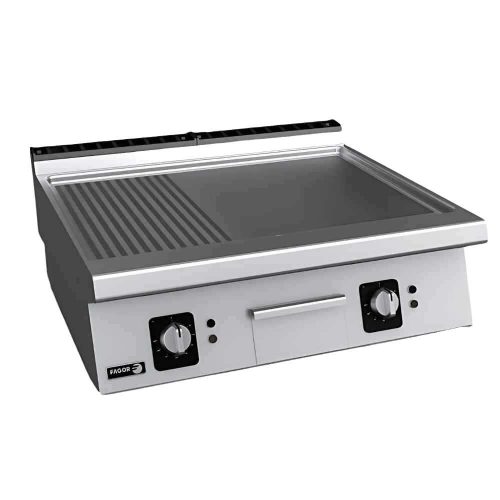 Fagor rostlap, elektromos, 2 zóna, bordázott és sima felületű, termosztáttal