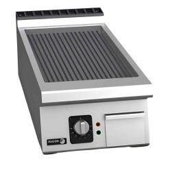   Fagor rostlap, elektromos, 1 zóna, bordázott felületű, termosztáttal és krómozott lappal