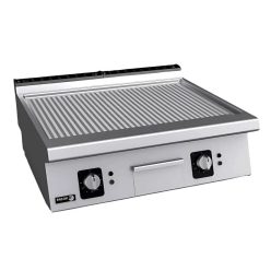   Fagor rostlap, gázüzemű, 2 zóna, bordázott felületű, termosztáttal és krómozott lappal