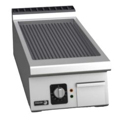   Fagor rostlap, gázüzemű, 1 zóna, bordázott felületű, termosztáttal és krómozott lappal