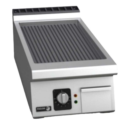 Fagor rostlap, gázüzemű, 1 zóna, bordázott felületű, termosztáttal és krómozott lappal