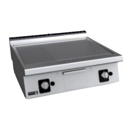   Fagor rostlap, gázüzemű, 2 zóna, bordázott és sima felületű, termosztáttal és krómozott lappal