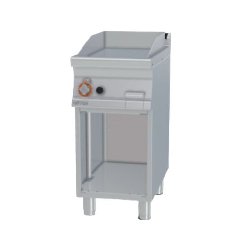 Lotus rostlap, gázüzemű, keménykrómozott, sima felületű, álló, 1 zónás, nyitott tárolóval, 7 kW