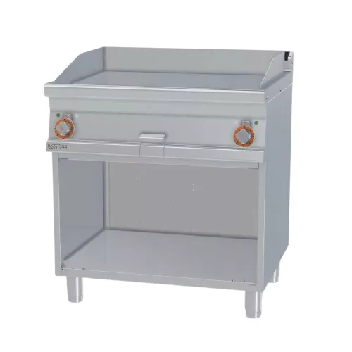 Lotus rostlap, elektromos, keménykrómozott, sima felületű, álló, 2 zónás, nyitott tárolóval, 11,1 kW