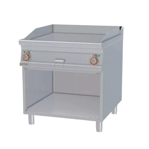 Lotus rostlap, elektromos, keménykrómozott, sima felületű, álló, 2 zónás, nyitott tárolóval, 15 kW