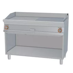   Lotus rostlap, elektromos, keménykrómozott, sima felületű, álló, 2 zónás, nyitott tárolóval, 14,8 kW