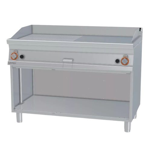 Lotus rostlap, gázüzemű, keménykrómozott, sima és bordázott felületű, 2 zónás, nyitott tárolóval, 21,0 kW