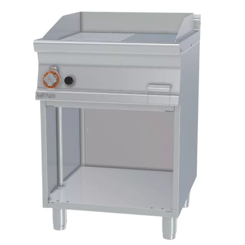 Lotus rostlap, gázüzemű, öntöttvas, sima és bordázott felületű, 1 zónás, nyitott tárolóval, 10,5 kW