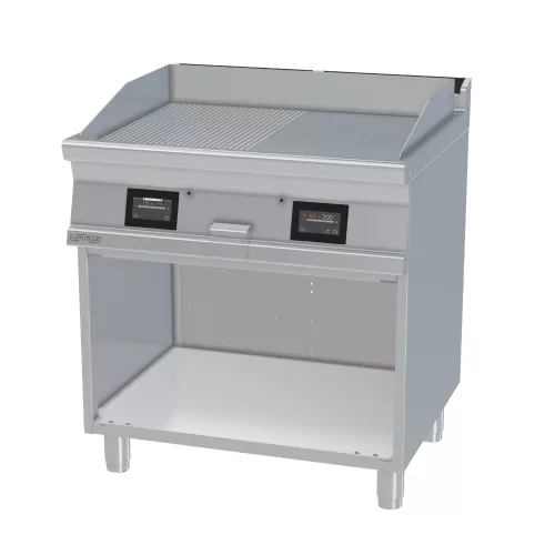 Lotus rostlap, érintőképernyős, elektromos, sima és bordázott felületű, 2 zónás, nyitott tárolóval, 11,1 kW