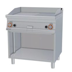   Lotus rostlap, gázüzemű, öntöttvas, sima és bordázott felületű, 2 zónás, nyitott tárolóval, 14 kW