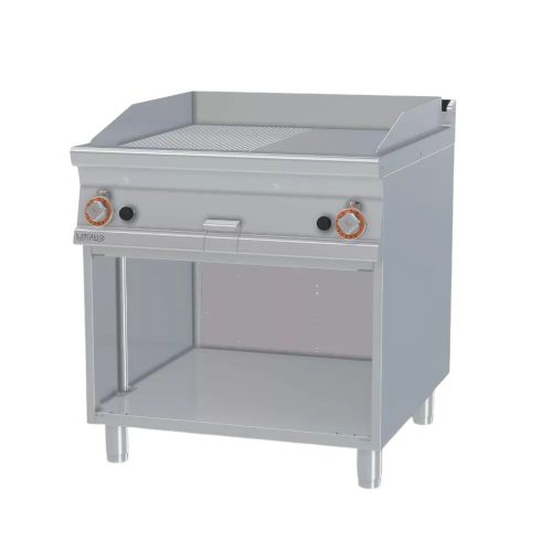 Lotus rostlap, gázüzemű, öntöttvas, sima és bordázott felületű, 2 zónás, nyitott tárolóval, 18,0 kW