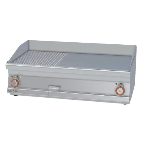 Lotus rostlap, elektromos, keménykrómozott, sima és bordázott felületű, asztali, 2 zónás, 11,25 kW