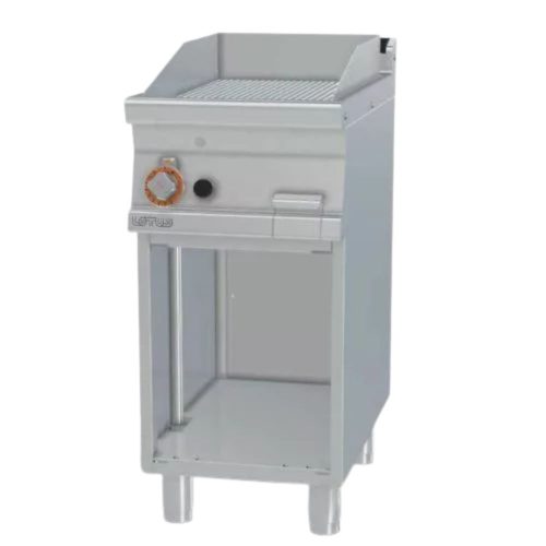 Lotus rostlap, gázüzemű, keménykrómozott, bordázott felületű, álló, 1 zónás, nyitott tárolóval, 7 kW