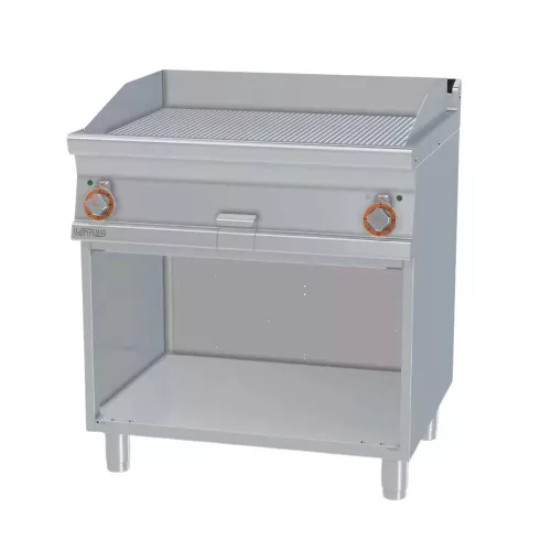 Lotus rostlap, elektromos, keménykrómozott, bordázott felületű, álló, 2 zónás, nyitott tárolóval, 11,1 kW