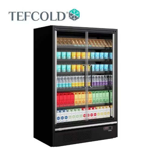 Tefcold hűtővitrin, 1443 literes, két üvegajtós, ventillációs, fekete