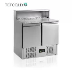 Tefcold pizza munkaasztal, 2 ajtós, gránit fedlap, GN1/6