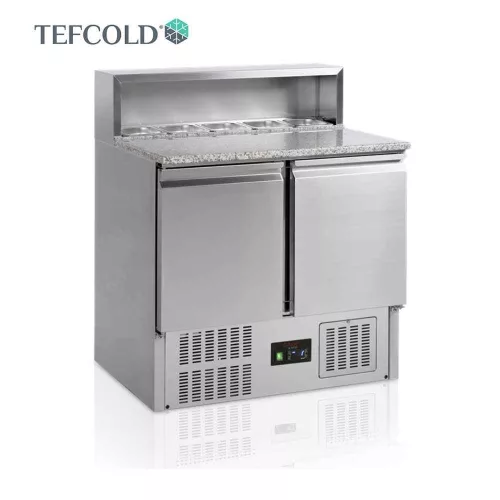 Tefcold pizza munkaasztal, 2 ajtós, gránit fedlap, GN1/6