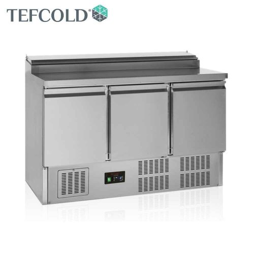 Tefcold salátahűtő pult, GN1/1, 3 ajtós, beépített feltéthűtővel