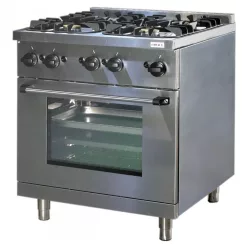 Emax Gázüzemű sütő és gáztűzhely, 4 égős, 19,2 kW