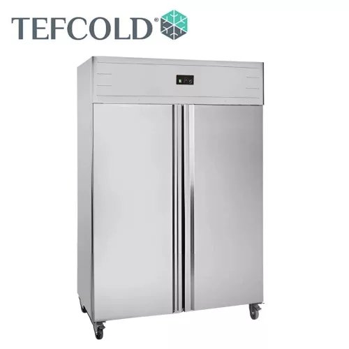Tefcold mélyhűtőszekrény, -18/ -24 °c, GN2/1, légkeveréses, rozsdamentes, 2 ajtós