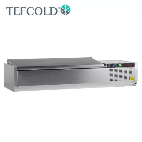 Tefcold Feltéthűtő, 5 x GN1/4, rozsdamentes acélfedél, 1200 x 335 x 288.5 mm