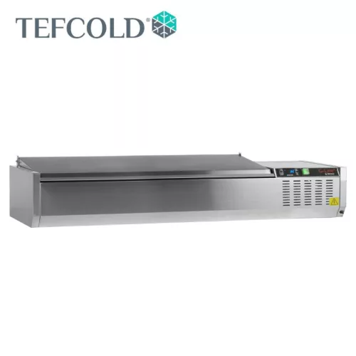 Tefcold Feltéthűtő, 7 x GN1/4, rozsdamentes acélFedél, 1500 x 335 x 288.5 mm