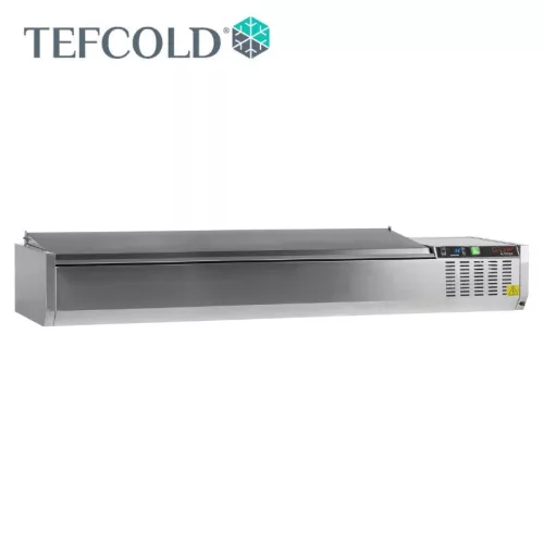Tefcold Feltéthűtő, 8 x GN1/4, rozsdamentes acélFedél, 1800 x 335 x 288.5 mm