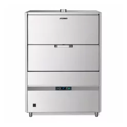   Aristarco Feketeedény mosogatógép, 126x81,5 cm-es kosárral, elektronikus vezérléssel, PRS, beépített mosogató-öblítő adagolóval, leeresztő szivattyúval