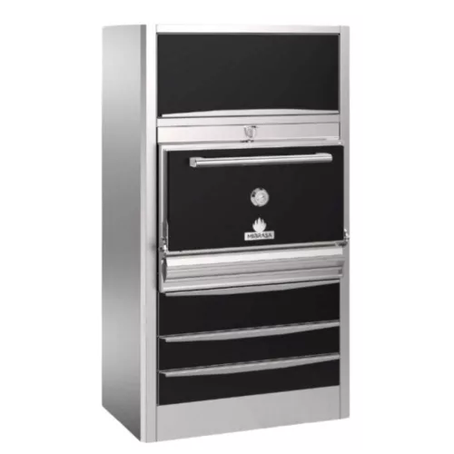 Faszenes sütő, felső melegentartó szekrénnyel, 3 alsó melegített fiókkal, m